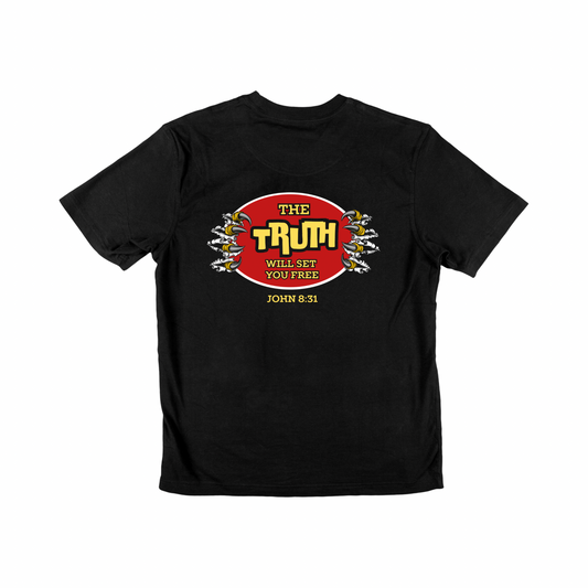 Truth will set you free!  & NLC logo on sleeve.